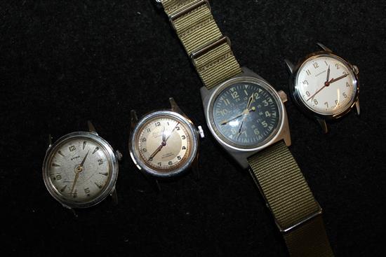 4 x assorted wrist watches including Harrod & Cyma